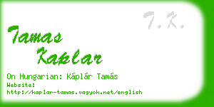 tamas kaplar business card