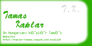 tamas kaplar business card